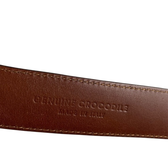 BEN SILVER Charleston Shiny Finish Crocodile Belt Black 42 - Picture 12 of 12